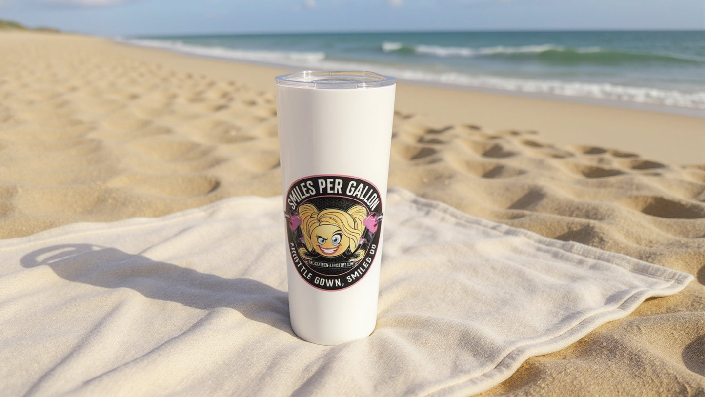 Smiles Per Gallon Women’s White Tumbler