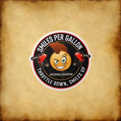 Smiles Per Gallon Stickers