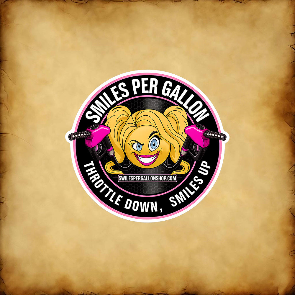 Smiles Per Gallon Women Stickers