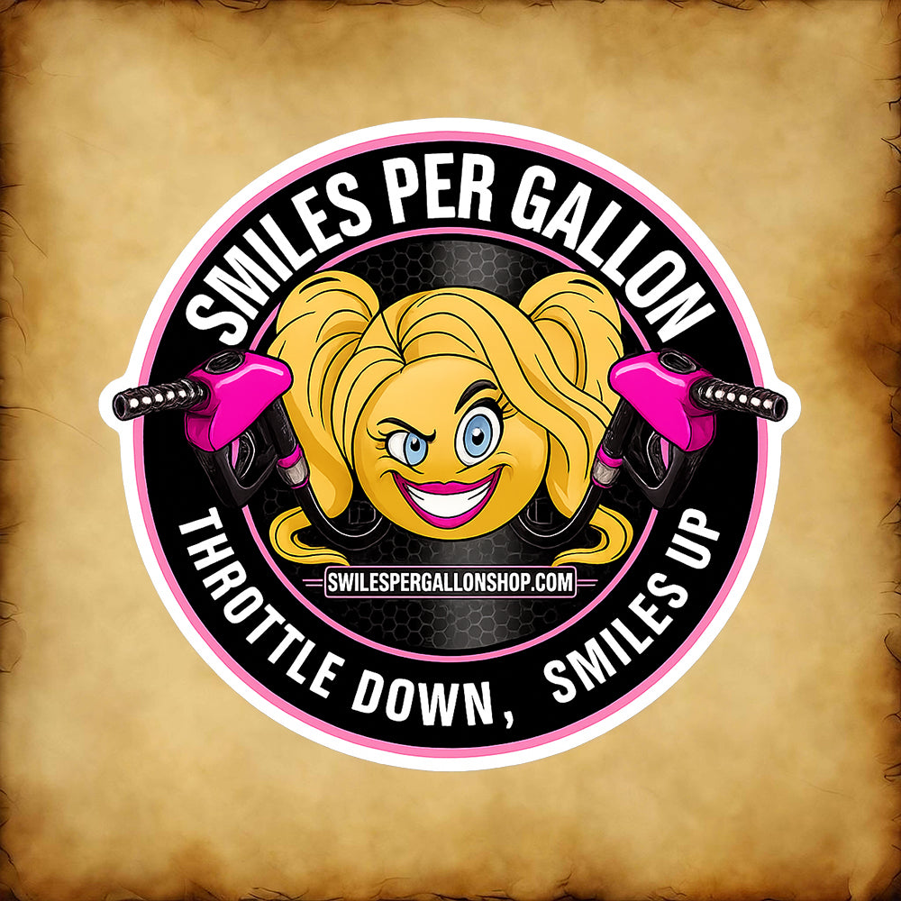Smiles Per Gallon Women Stickers